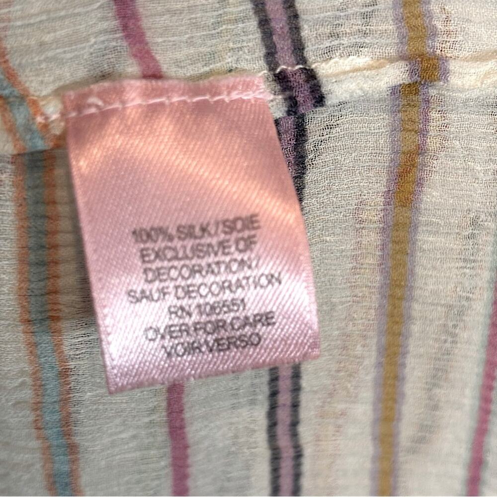 Calypso St. Barth White Multi Color Stripe Silk T… - image 6